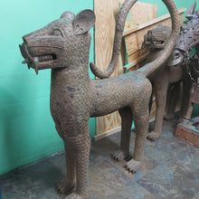 Charger l&#39;image dans la galerie, Two old bronze leopards and an Old bronze rider from Benin Kingdom ( West Africa )
