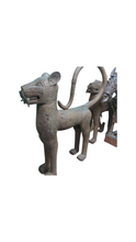 Load image into Gallery viewer, Two old bronze leopards and an Old bronze rider from Benin Kingdom ( West Africa )
