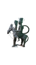 Load image into Gallery viewer, Two old bronze leopards and an Old bronze rider from Benin Kingdom ( West Africa )
