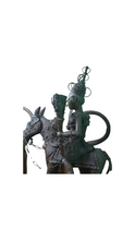 Load image into Gallery viewer, Two old bronze leopards and an Old bronze rider from Benin Kingdom ( West Africa )
